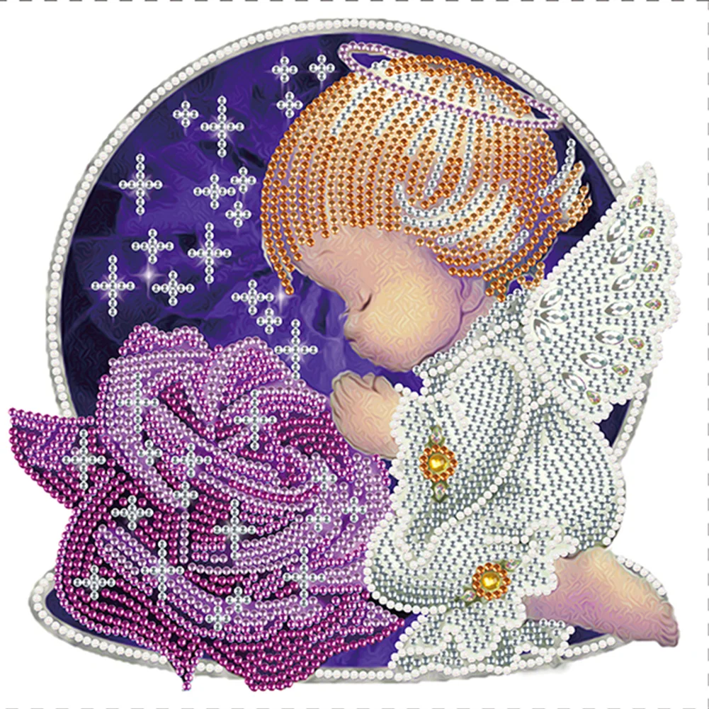 Partial Special-shaped Crystal Rhinestone Diamond Painting - Angel Child(30*30cm)
