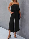 Irregular Clipping Bandeau Jumpsuits