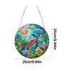 (Upgrade Size)DIY Diamond Painting Art Double Sided Effect Pendant Colorful Stained Glass Hanging Ornament Kit(Sea Turtle)