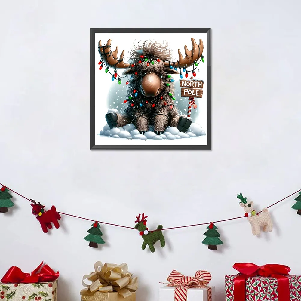Diamond Painting - Full Round Drill - Xmas Elk(Canvas|30*30cm)