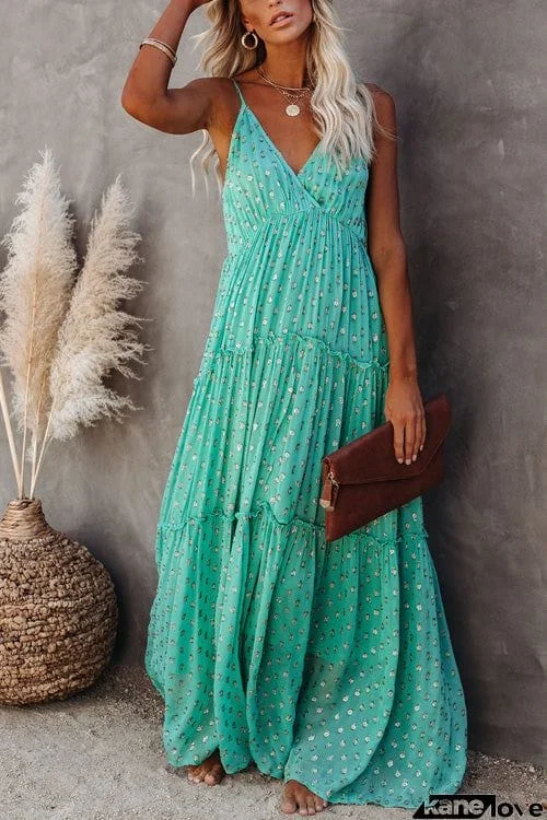 Holiday Chic Sling V Neck Sleeveless Slim Dress