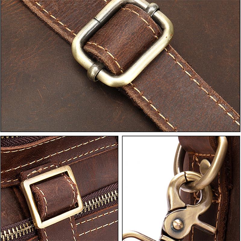 Multi-Functional Spacious Interior Comfortable Grab Detachable Sling Strap Genuine Leather Bag