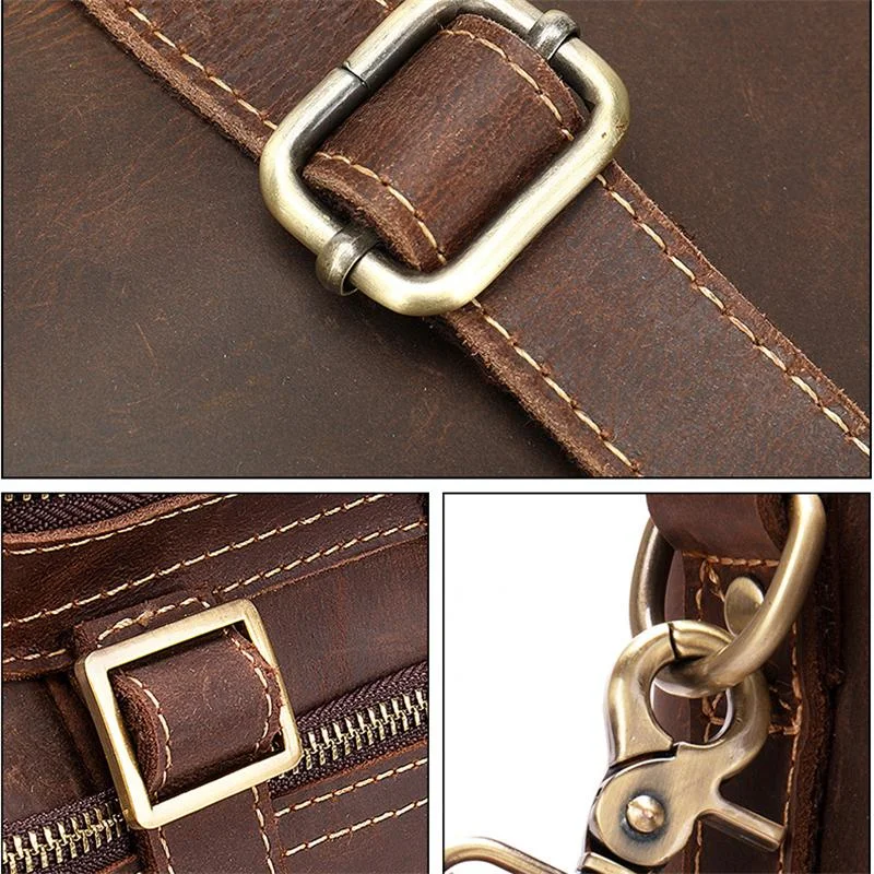 Multi-Functional Spacious Interior Comfortable Grab Detachable Sling Strap Genuine Leather Bag