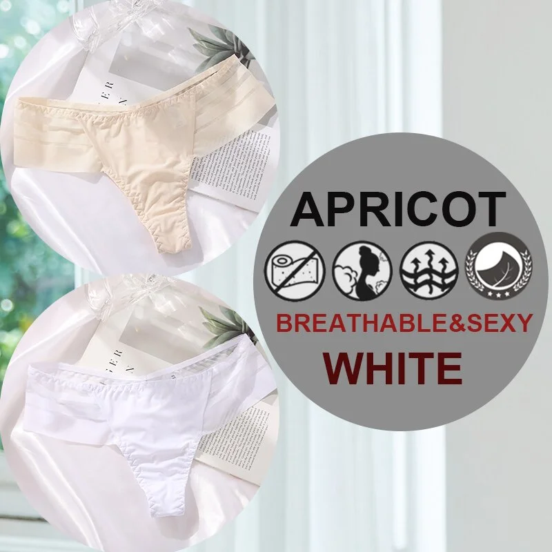 FINETOO 2PCS/Set M-XL G-string Women's Panties Sexy Perspective Seamless Panties Underwear Female See-Through Underpant Lingerie