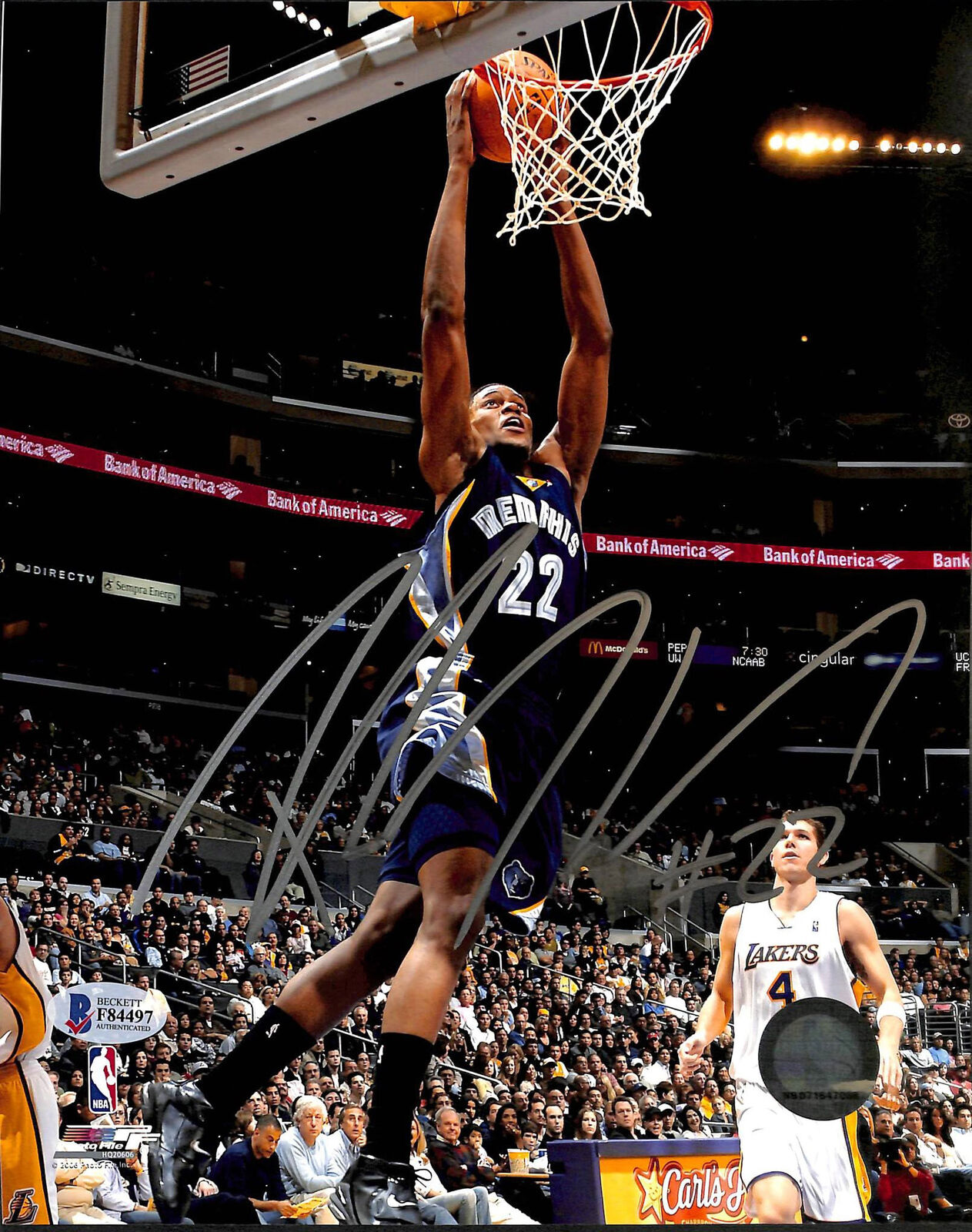 Grizzlies Rudy Gay Authentic Signed 8x10 Photo Poster painting Autographed BAS #F84497