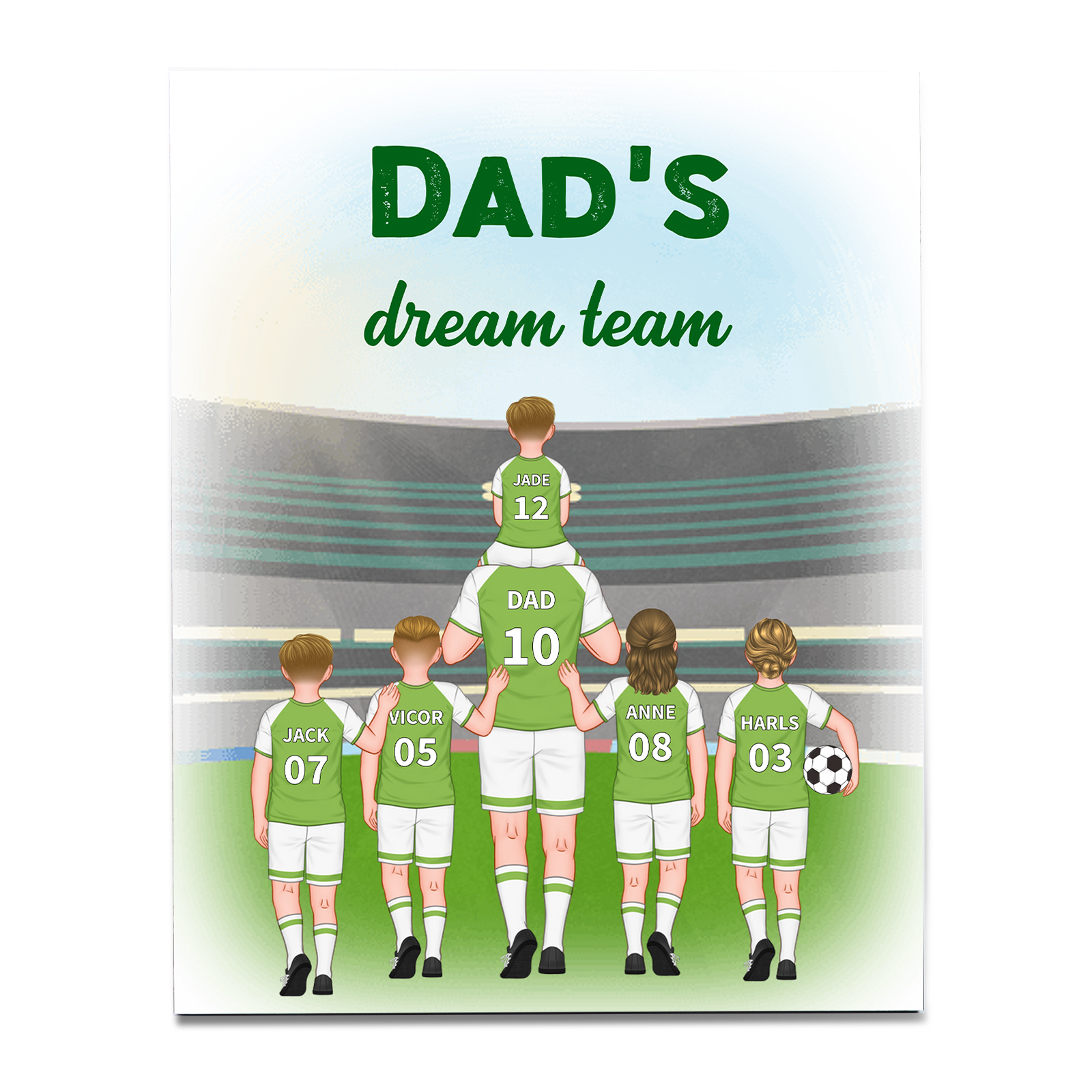 Personalised Soccer Team Wooden Plaque Custom 2 Texts & 2–9 Names Football Home Decor Gifts for Dad/Grandpa-Jessemade AU