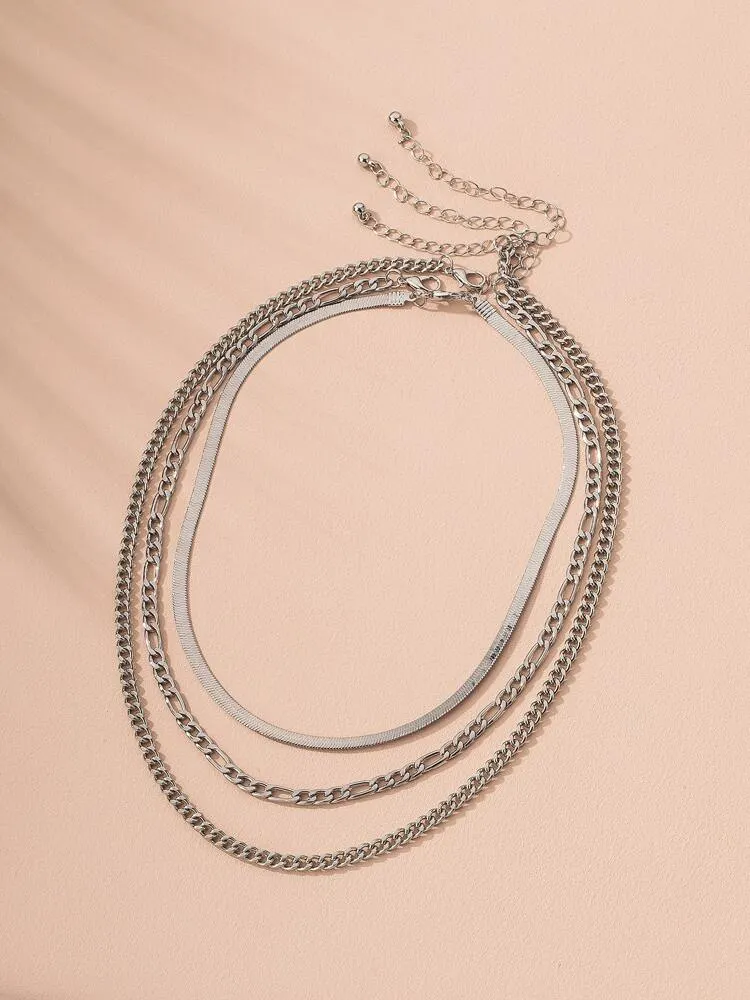 3pcs Simple Chain Necklace
