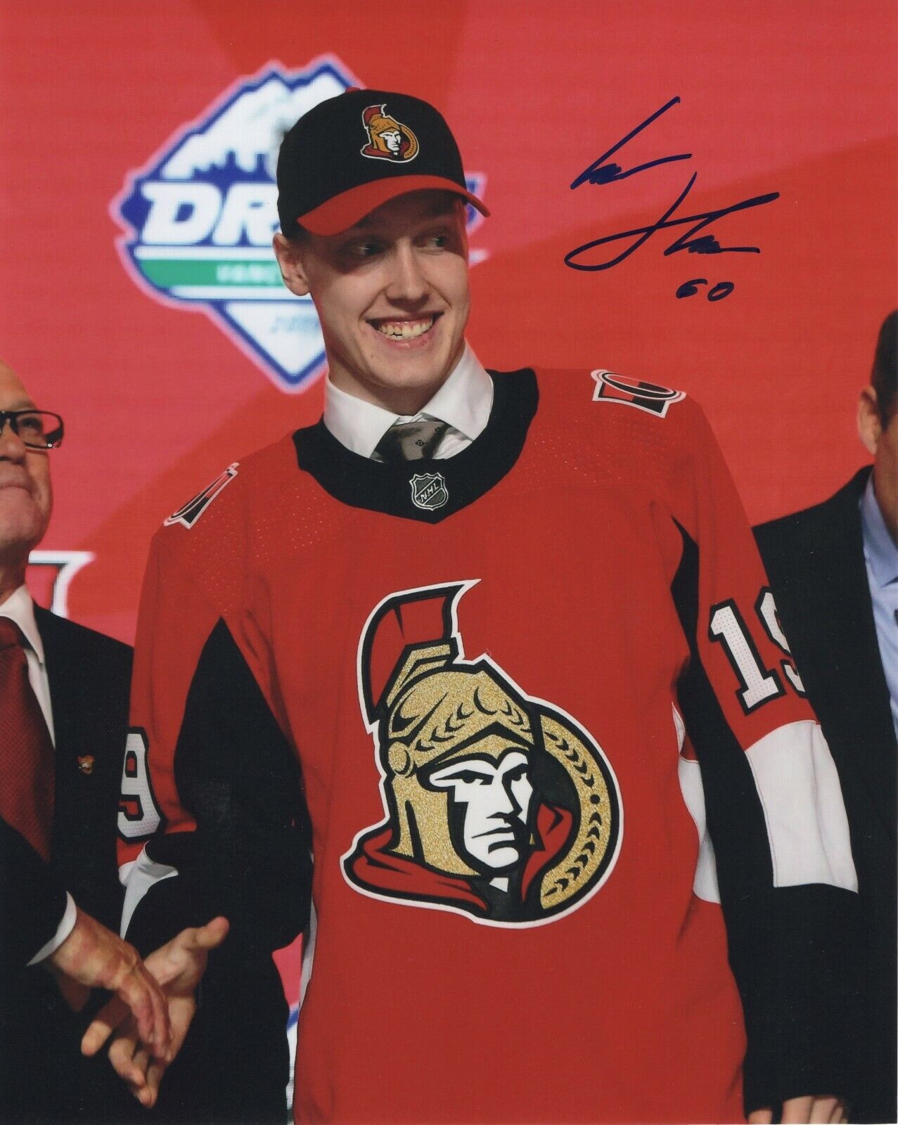 LASSI THOMSON SIGNED AUTOGRAPH OTTAWA SENATORS DRAFT DAY 8X10 Photo Poster painting #2