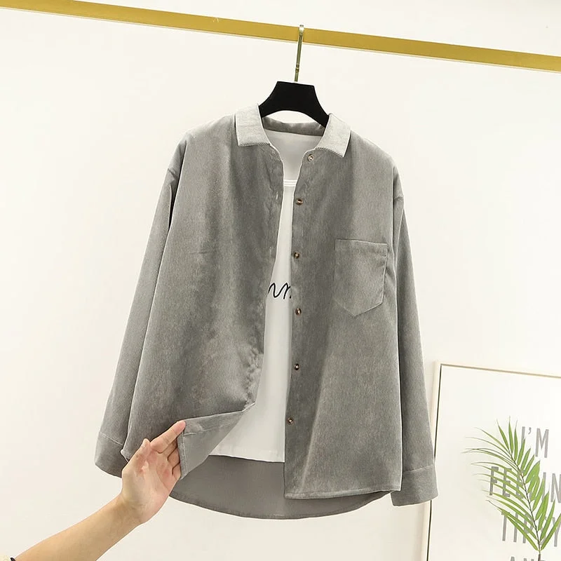 Button Down Shirt For Women Womens Tops And Blouses Womenswear Long Sleeve Ladies Clothing 2020 New Fashion Loose Solid White