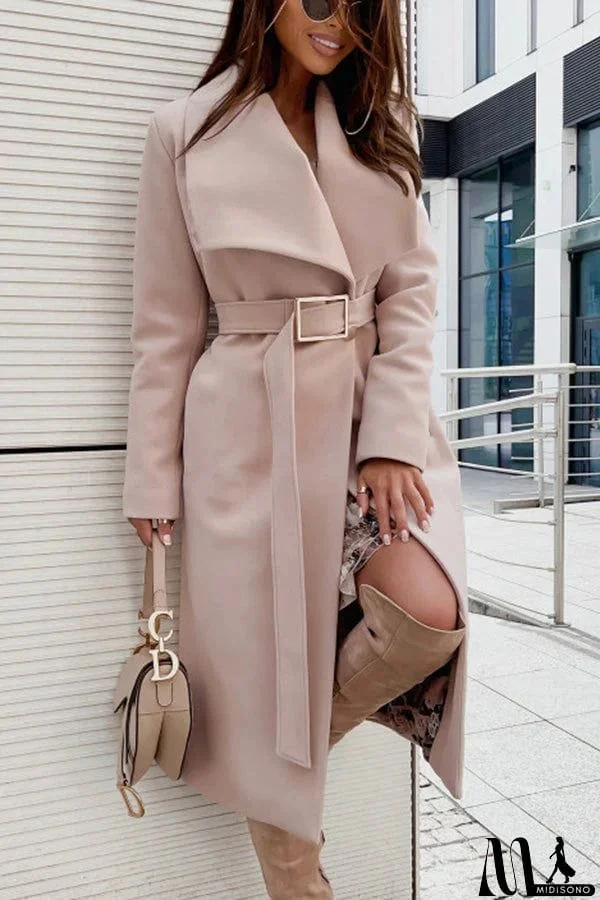 Always A Classic Lapel Belted Midi Coat