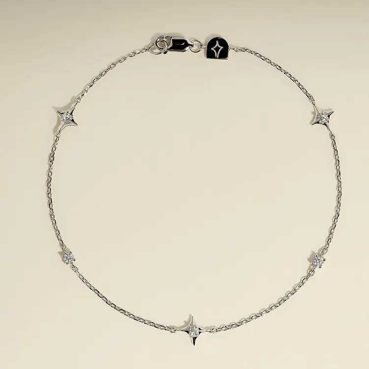 Cosmic Star Charm Bracelet in Silver