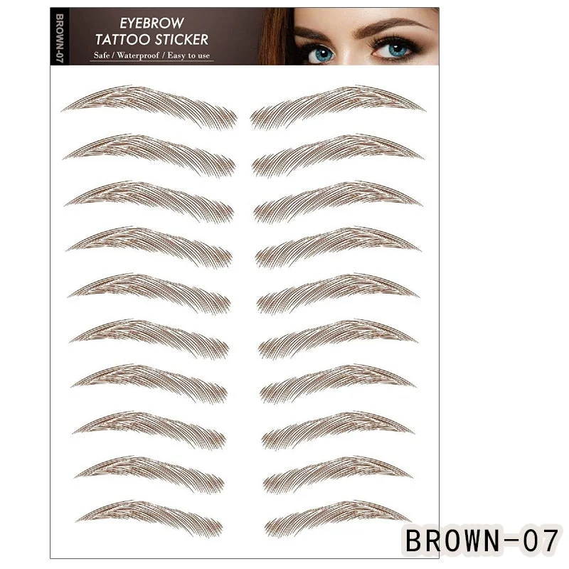 6D Eyebrows Sticker Water Transfer Hair-like Eye Brow Tattoo Stickers Long Lasting False Eyebrow Enhancers Eye Brow Cosmetics Br