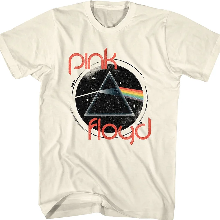 Distressed Circle Dark Side of the Moon Pink Floyd T-Shirt