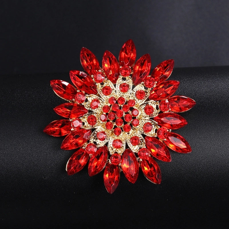 Korean Style Pin Flower Alloy Plating Rhinestones Women’S Brooches