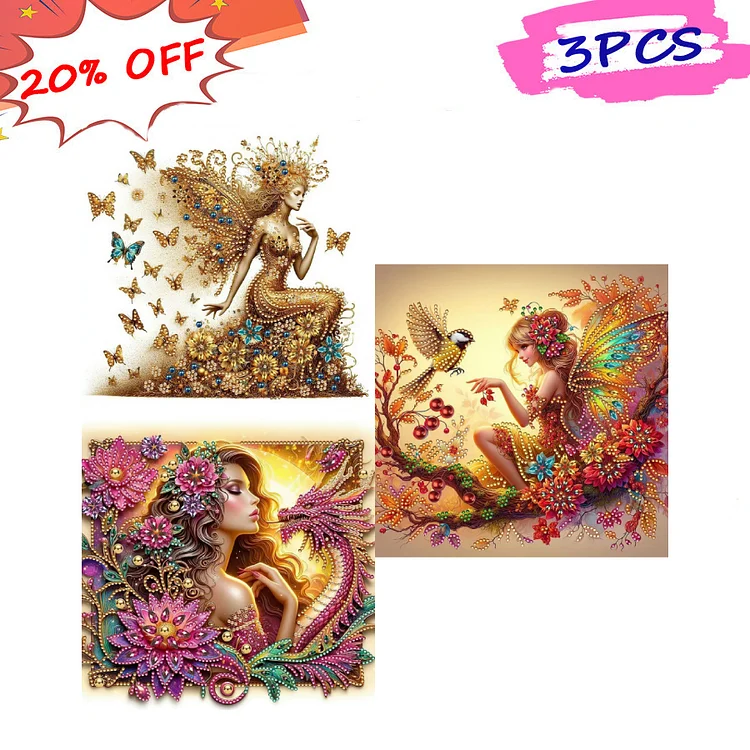 Butterfly Girl 30*30CM (Canvas) Special Shaped Drill Diamond Painting gbfke