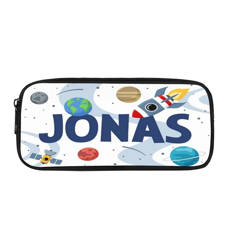 Personalized Space Rocket Pencil Case, Customized Name Pen Case For Kids, Back To School Gift