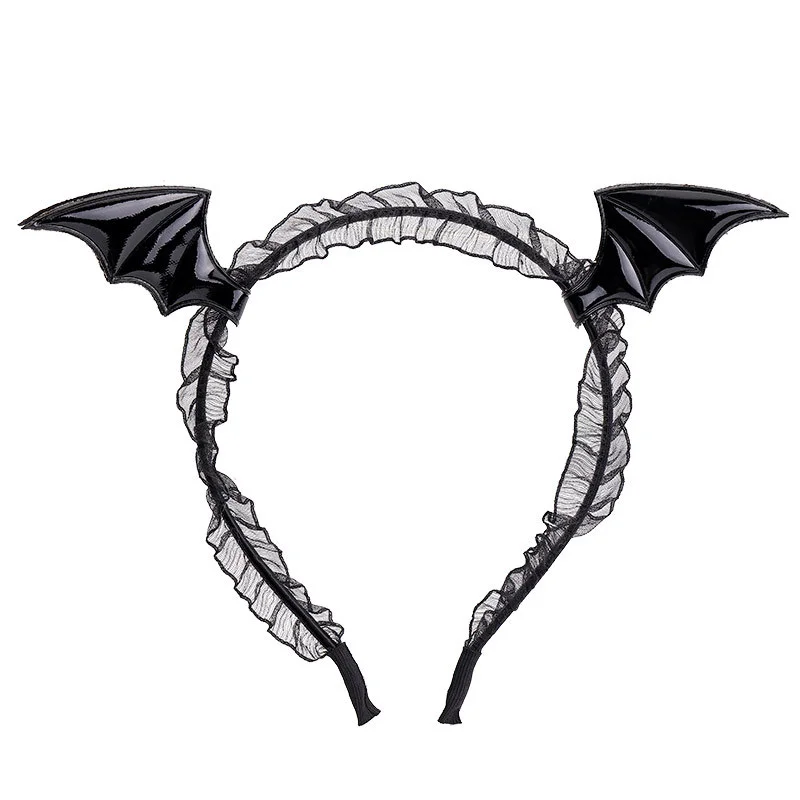 Billionm OJBK Dragon Headbands Bat Lace Devil Horns Headpiece Women Girls Hair Hoop Anime Gothic Masquerade Succubus Accessories 2022 NEW