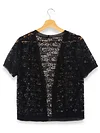 Chic Guipure Lace Open Front Cardigan - Flattering & Versatile Short Sleeve for Spring & Summer - A Must-Have Womens Wardrobe Essential