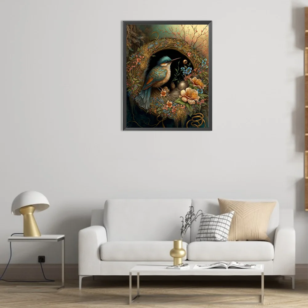 Partial AB Diamond Painting - Full Round Drill - Bird Nest(Canvas|45*55cm)