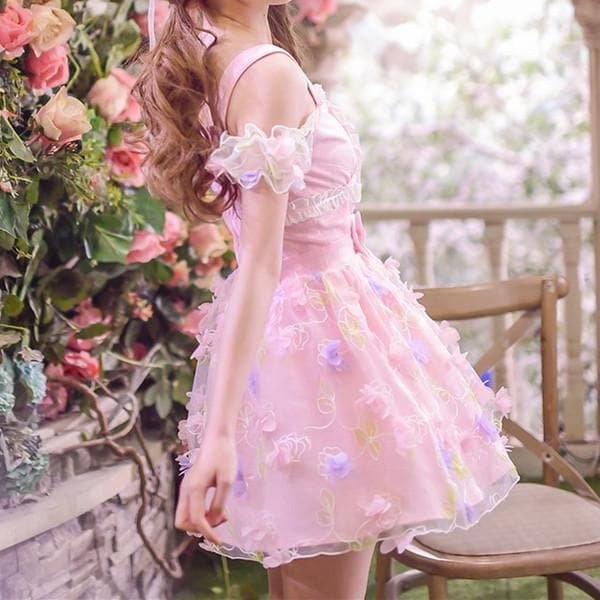 Pink Sweet Fairy Suspender Dress SP179520
