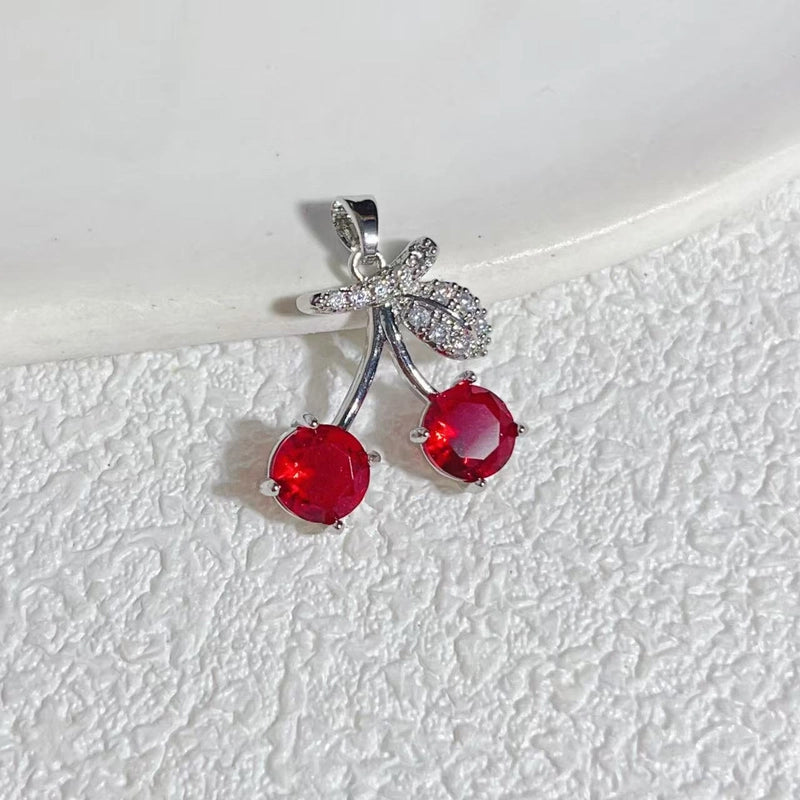 1 Piece Copper Cherry Pendant