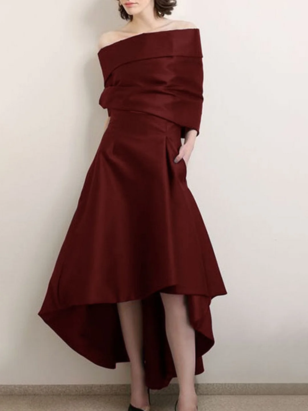 Asymmetric A-Line Elegant Maxi Dress