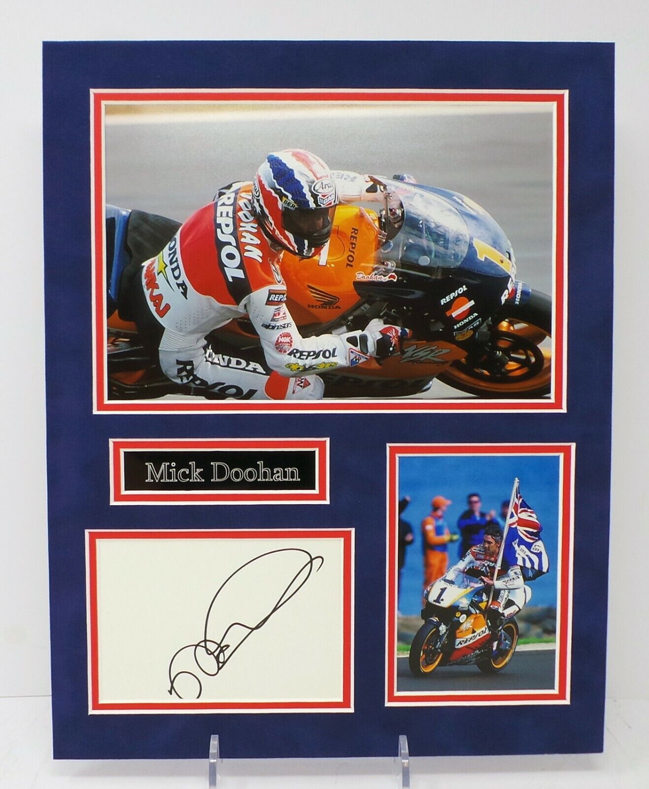 Mick DOOHAN Signed & Mounted Photo Poster painting Display 1 AFTAL RD COA Team Honda Champion