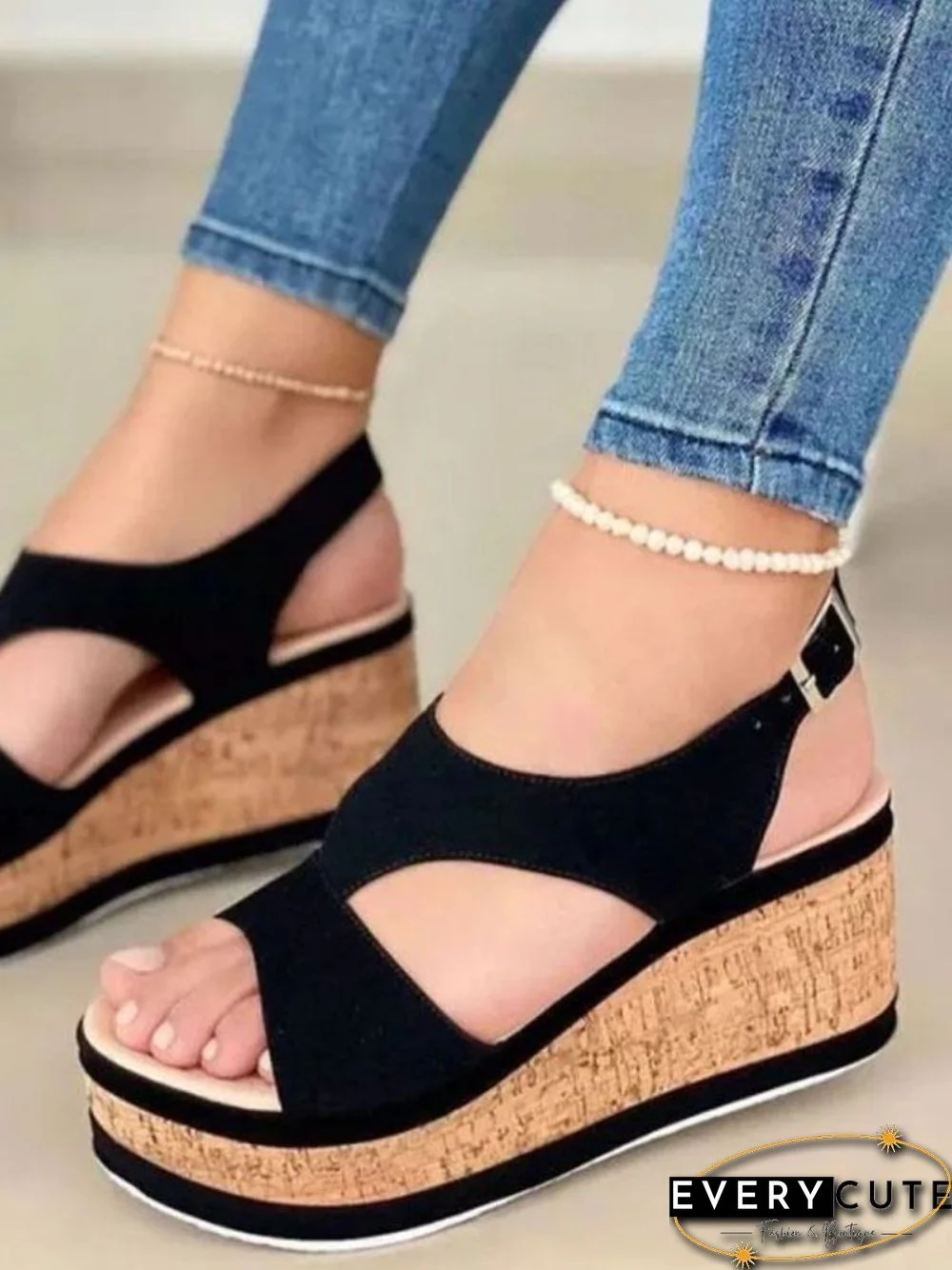 Women Wedge Sandals New Summer Female Fshion Buckle Platform Sandals Ladies High Heels Leisure Non-slip Large Size 35~43