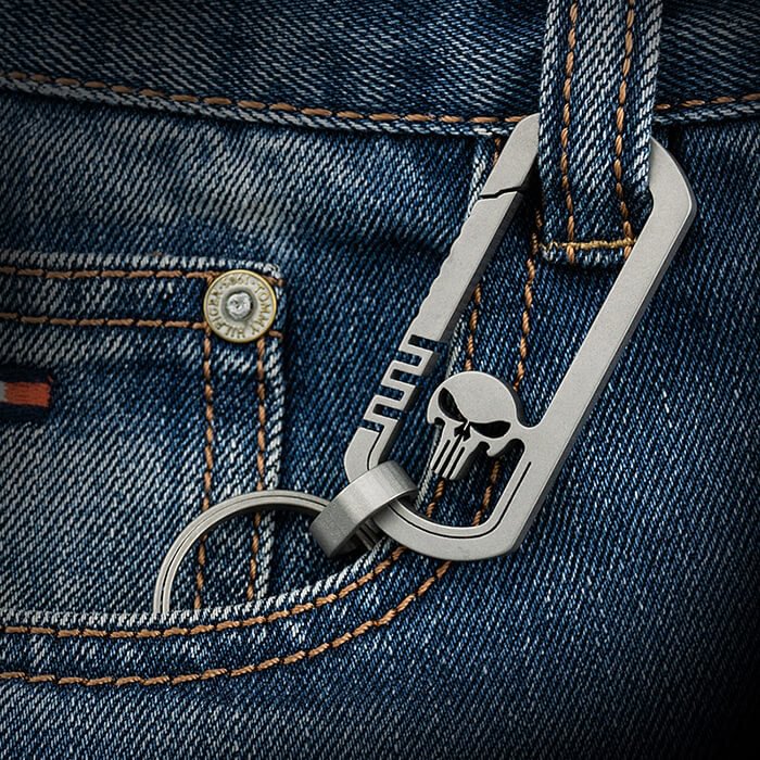 Lightweight Titanium Carabiner Keychain Clip