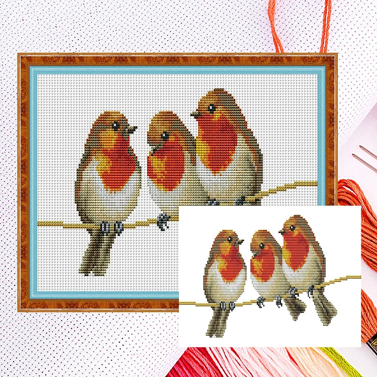 『Joy Sunday』Three Birds - 14CT Counted Cross Stitch(34*19cm)