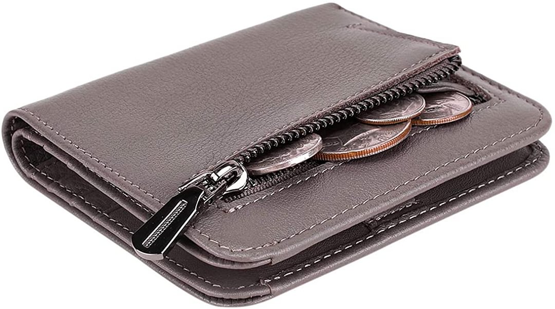 Women's Rfid Blocking Small Compact Bifold Leather Pocket Wallet Ladies Mini Purse with id Window