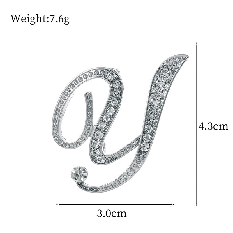 Minimalist Pin Letter Zinc Alloy Plating Inlay Rhinestones Unisex Brooches
