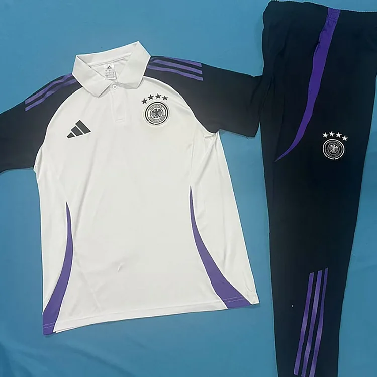 25/26 Germany White training suit (short sleeve + long pants) adult set