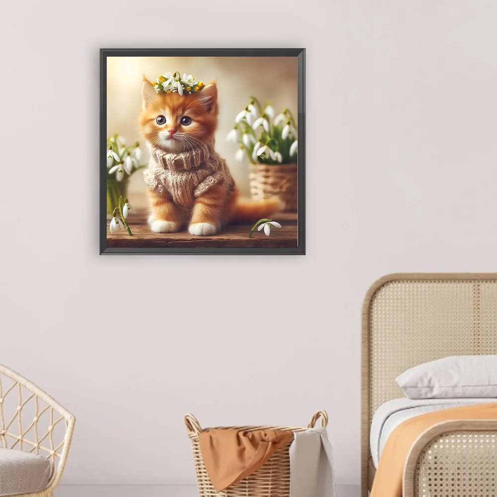 Diamond Painting - Full Round Drill - Cat(Canvas|30*30cm)