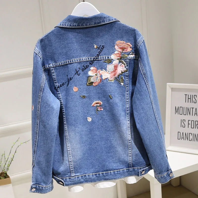 Ufawd costumes for women hot 2024 Spring Autumn Women’s Denim Jacket Long Sleeve Overcoat Loose Denim Coat Button Outwear Jeans Jackets