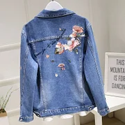 Ufawd costumes for women hot 2024 Spring Autumn Women’s Denim Jacket Long Sleeve Overcoat Loose Denim Coat Button Outwear Jeans Jackets