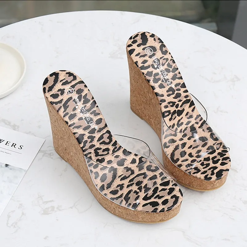 2021 Summer New Arrivals Women's Platform Lame Heel Sandals Glass Plastic Fish Mouth High Heels