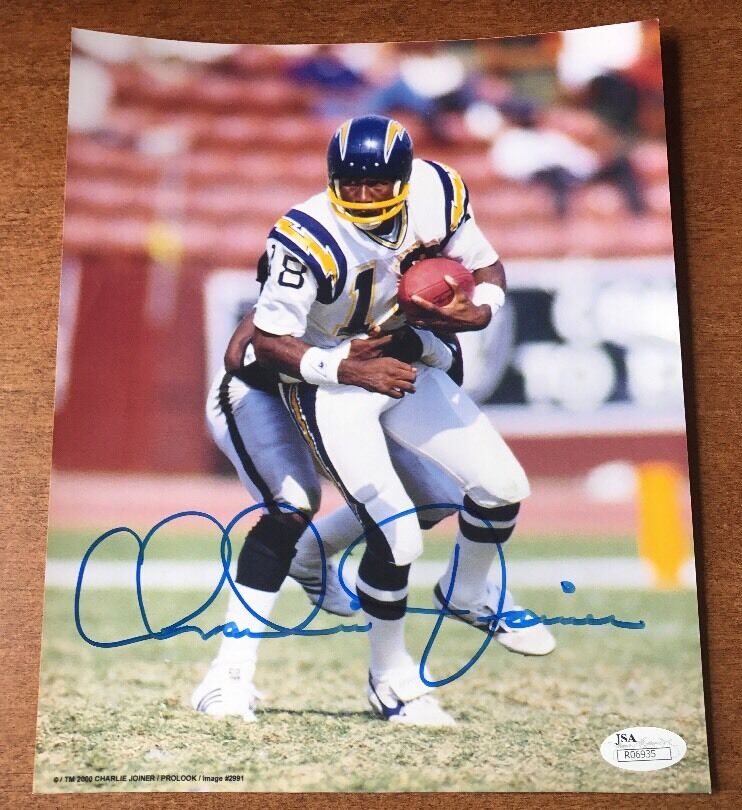 CHARLIE JOINER AUTOGRAPHED SIGNED SAN DIEGO CHARGERS 8x10 Photo Poster painting JSA COA