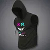 Men's Street-Style Printed Sleeveless Hooded Tank Top by Inlyline
