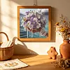 Seaside Pansy Beaded Bouquet Special Shaped 5D DIY Partial Drill Diamond Painting Kits for Adults Beginners Home Decor Diamonds Dots Gem Art Kits 11.81 X11.81inch
