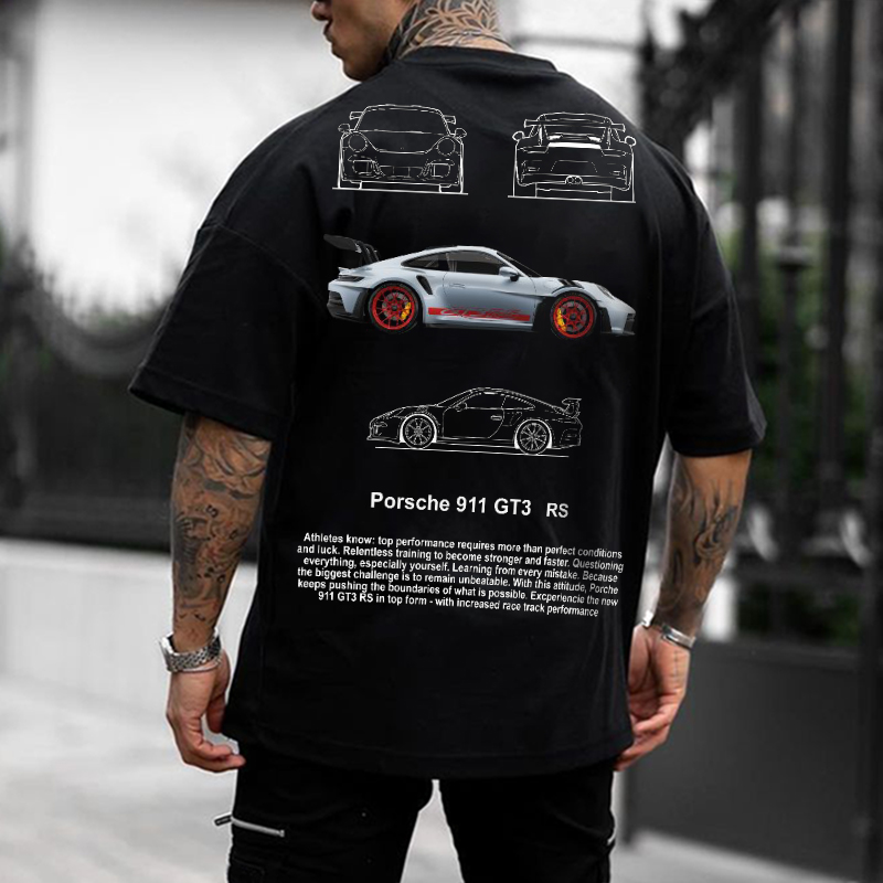 Men's Racing Print Casual Sports Cotton T-Shirt