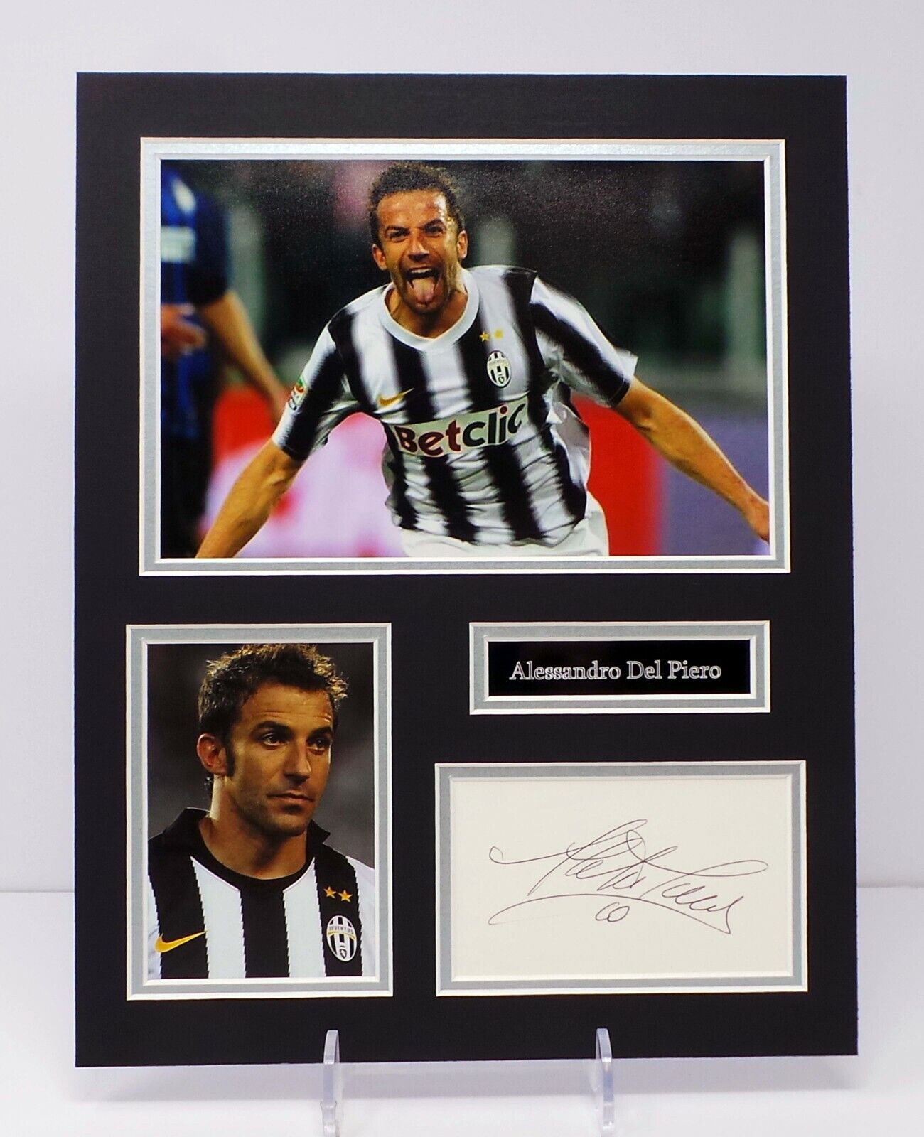 Alessandro Del PIERRO Signed Mounted Juventus RARE Photo Poster painting Display AFTAL RD COA