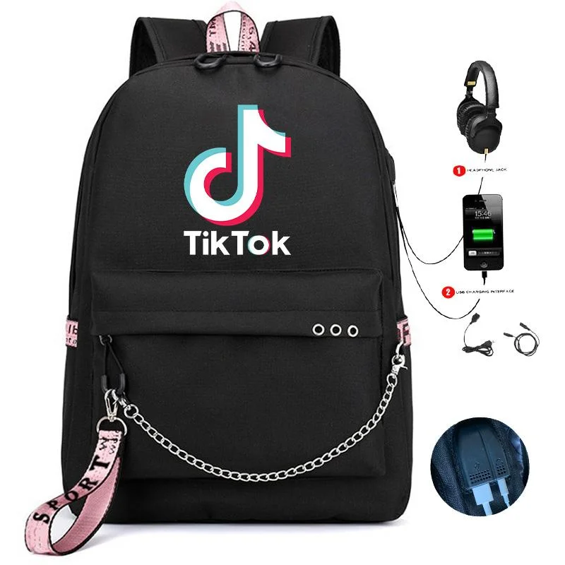 Buzzdaisy Womens School Backpack Tik Tok Backpack For Teenage Fans