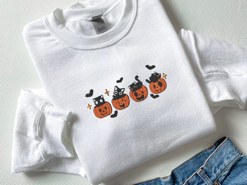 Embroidered Halloween Sweatshirt