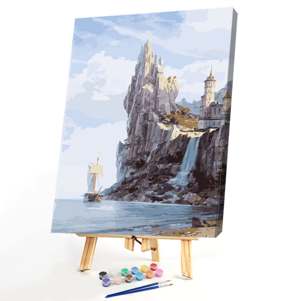 

40x50cm - Paint By Numbers Mountain Ship, 501 Original