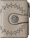 Women's Bifold Wallet RFID Blocking Leather Card Holder with Zipper Coin Pocket Wallet
