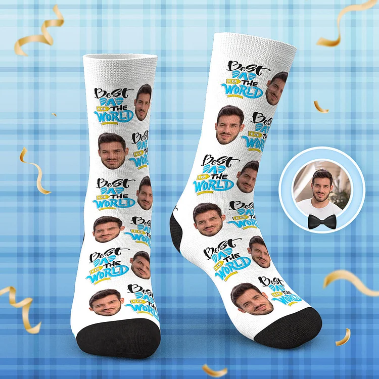 Custom Face Socks Best Dad In The World Father's Day Gifts
