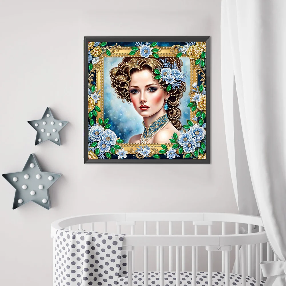 Diamond Painting - Partial Special Shaped Drill - Fashion Lady(Canvas|30*30cm)