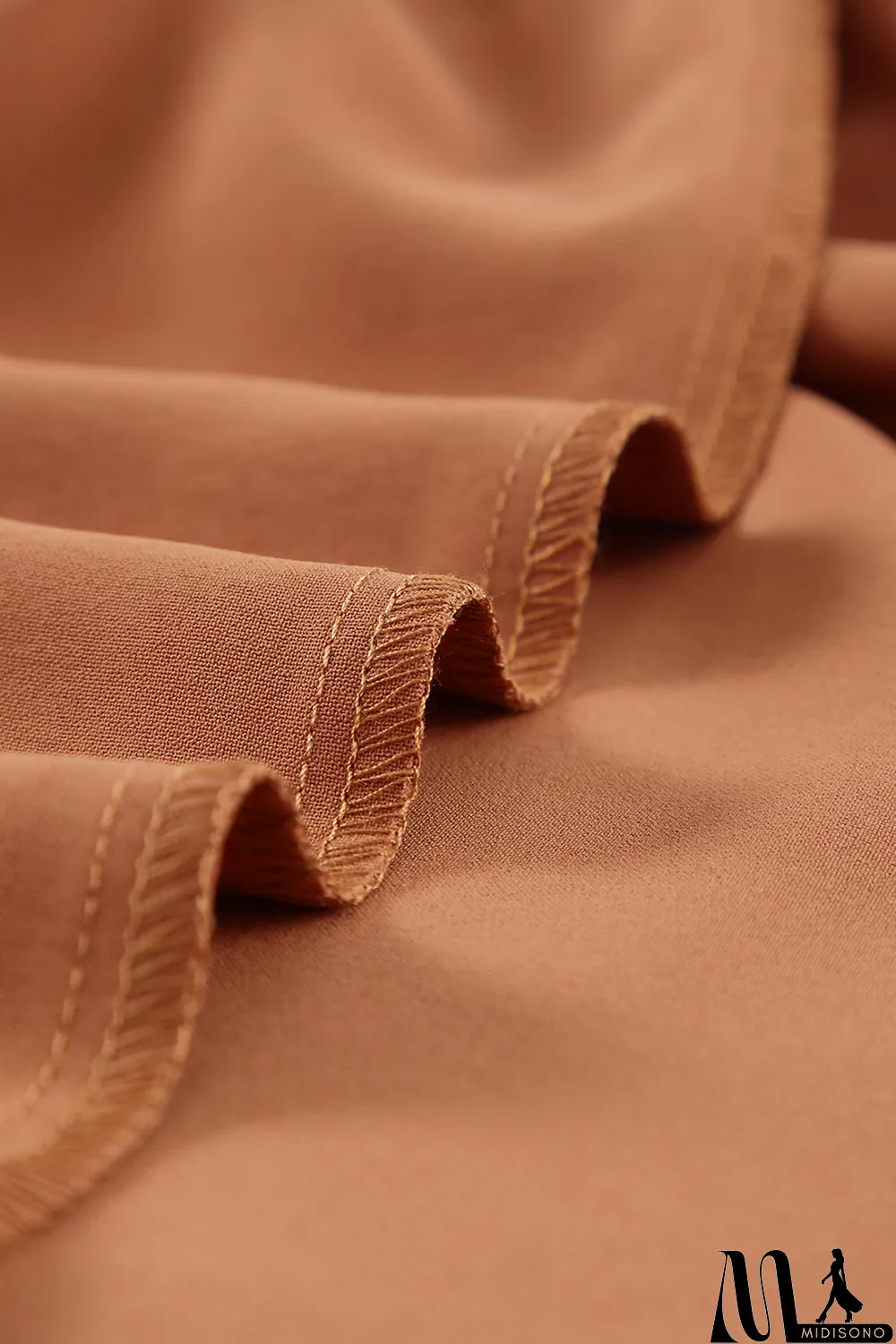 MidiSono - Brown Square Neck Half Sleeve High Low Mini Dress