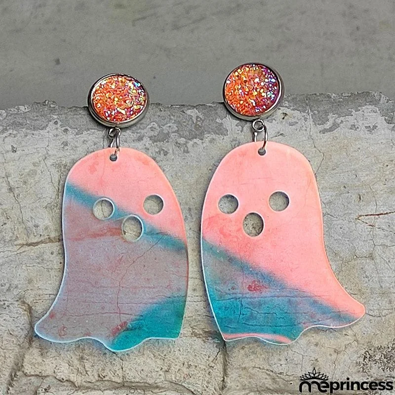 Ghost Shape Acrylic Dangle Earrings